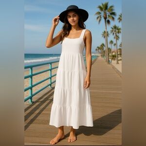 #67 FELINA WHITE RUFFLE DRESS